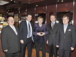 Merkel mit Wahlkreiskandidaten 2011, Wigbert Schwenke, Bernd Heynemann, Dr. Merkel, Jürgen Scharf, Dieter Steinecke